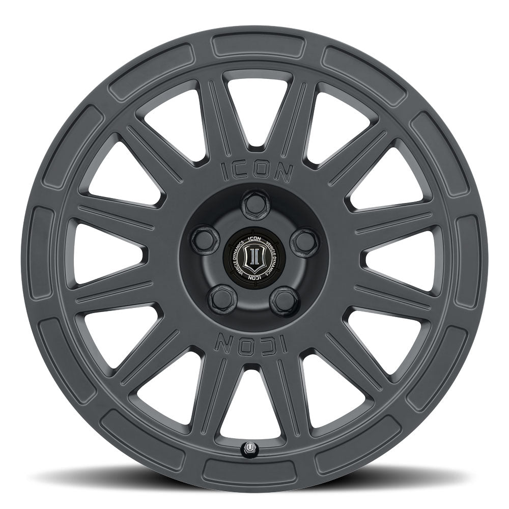 ICON Alloys Ricochet, Satin Black, 15 x 7 / 5 x 100, 15mm Offset, 4.6" BS