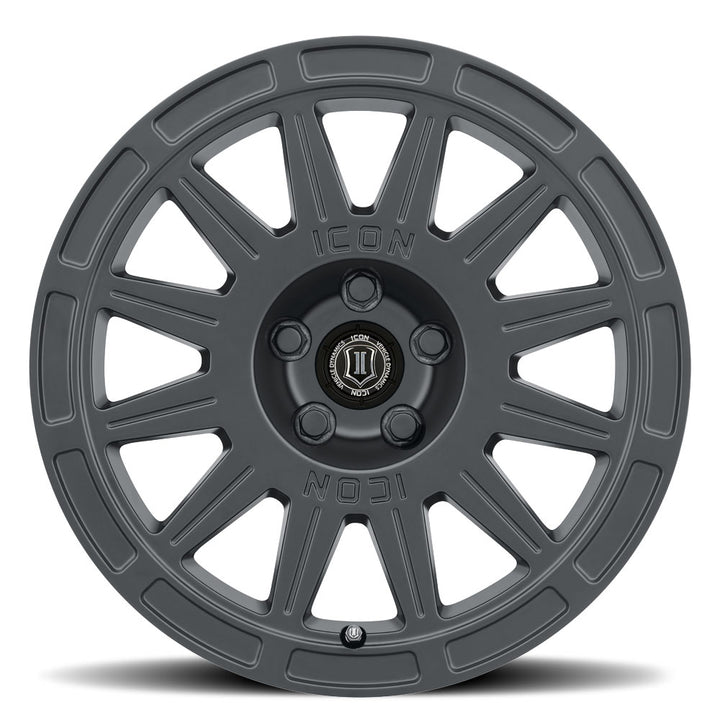 ICON Alloys Ricochet, Satin Black, 15 x 7 / 5 x 100, 15mm Offset, 4.6" BS