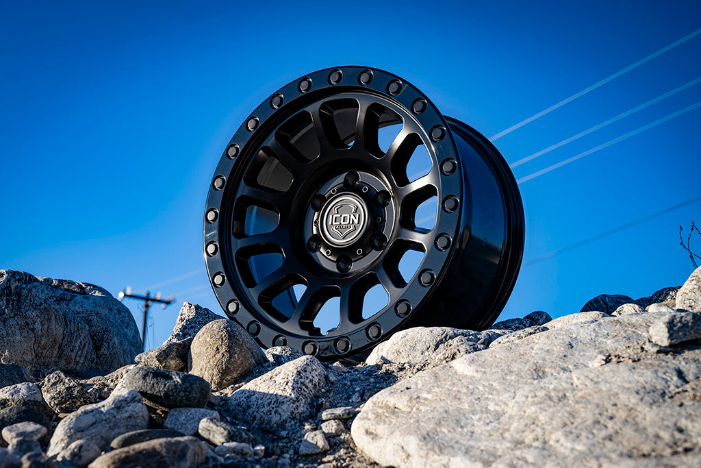 ICON Alloys Hulse, Double Black, 18 x 9 / 8 x 6.5, 12mm Offset, 5.25" Backspace