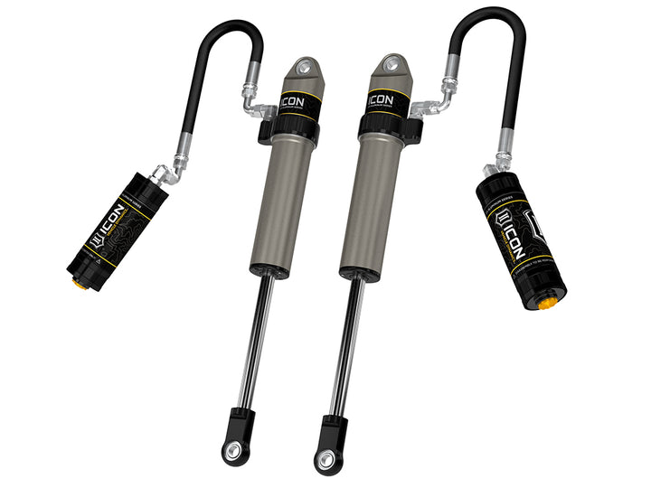 ICON 2005-2023 Toyota Tacoma/2003-2024 4Runner/2007-2014 FJ Cruiser/2003-2009 Lexus GX470, Front, V.S. 2.5 Aluminum Series Shock Absorbers, S2 Secondary Shocks, Remote Reservoir, Pair