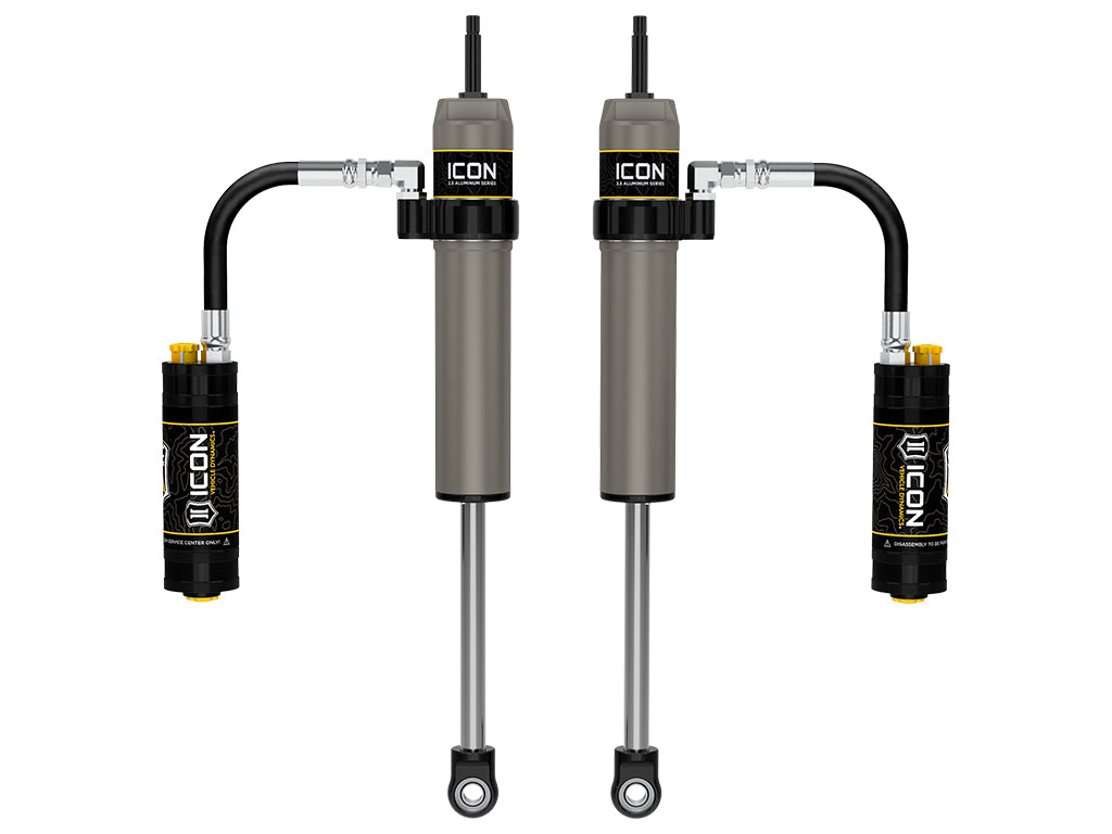ICON 2005-2023 Toyota Tacoma, 0-1.5” Lift, Rear, V.S. 2.5 Aluminum Series Shock Absorbers, Remote Reservoir w/ CDCV, Pair