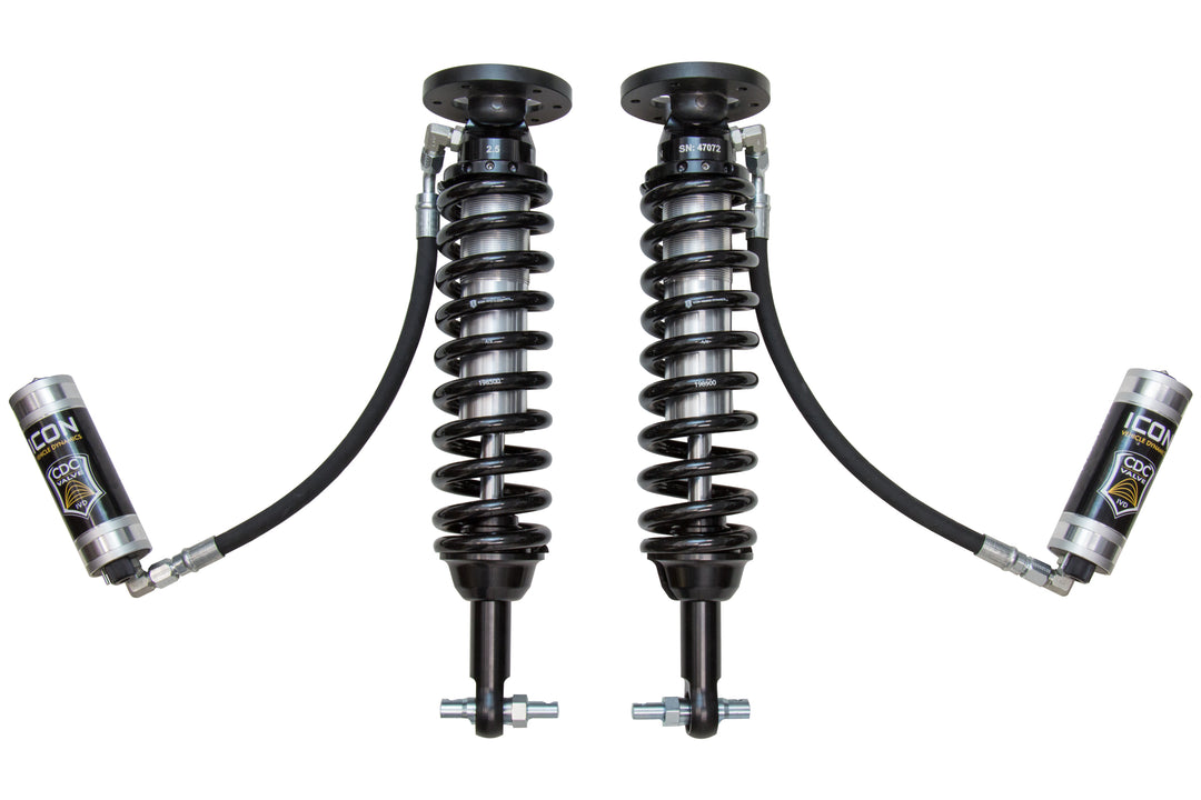 ICON 2014 Ford F-150 2WD, 1.75-2.63” Lift, Front, V.S. 2.5 Series Coilover Kit, Remote Reservoir w/ CDCV
