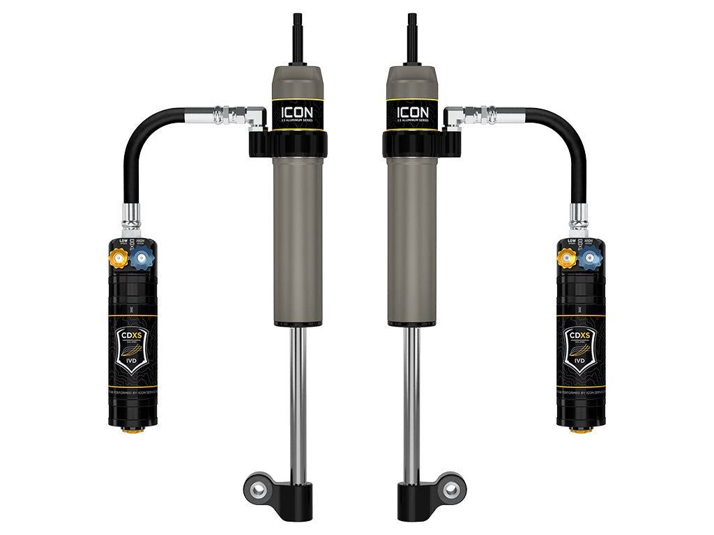 ICON 2005-2023 Toyota Tacoma, Rear, V.S. 2.5 Aluminum Series RXT Shock Absorbers, Remote Reservoir w/ CDXS, Pair