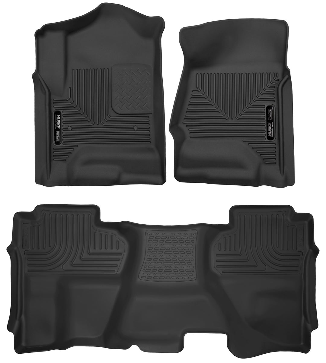 Husky Liners X-act Contour Series Front & Second Seat Floor Liners for Chevrolet Silverado and GMC Sierra 1500-3500, Part 53918