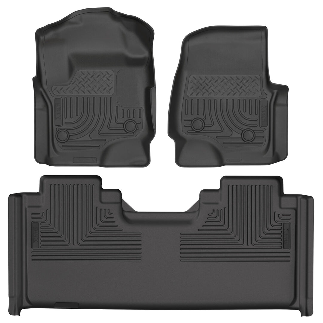 Husky Liners Weatherbeater Front and Second Seat Floor Liner Set - Black (Part No. 93651)