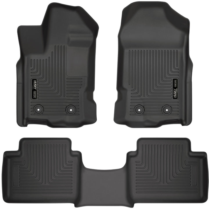Husky Liners Weatherbeater Front and Second Seat Floor Liner Set for Ford Ranger 2019-2023 - Black (Part #93801)