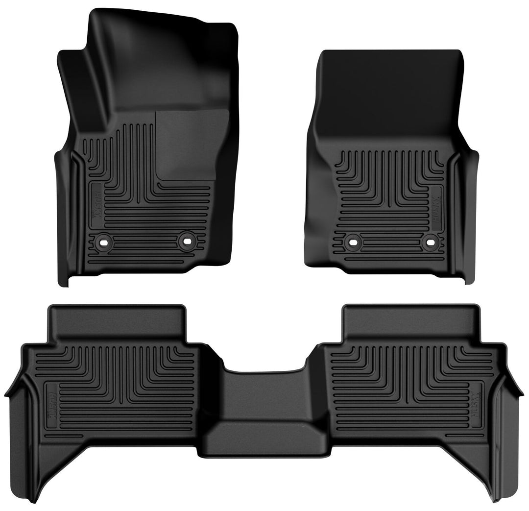 Husky Weatherbeater Front & Second Seat Floor Liners for Toyota Tacoma 2024-2026 – All-Weather Protection in Black