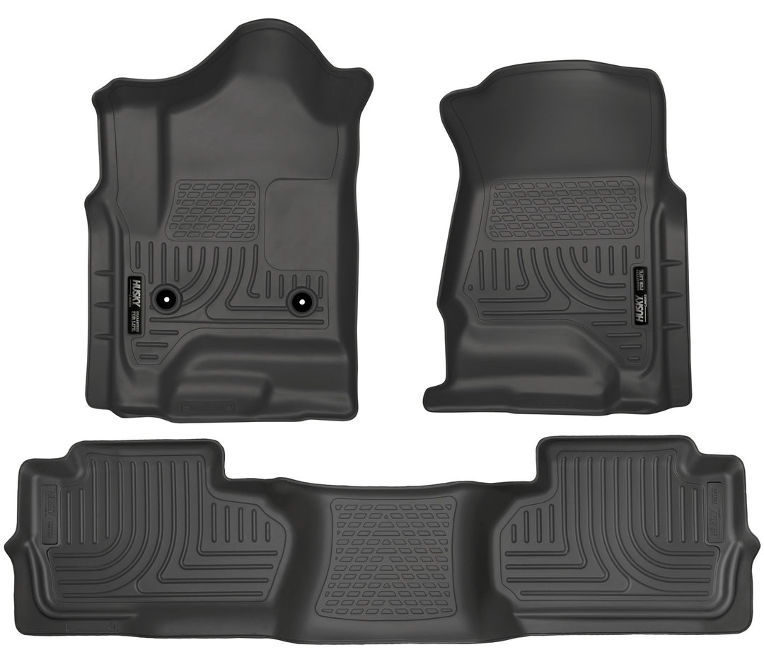 Husky Liners Weatherbeater Front & Second Seat Floor Liners for Chevy Silverado & GMC Sierra 1500-3500, Part 98241