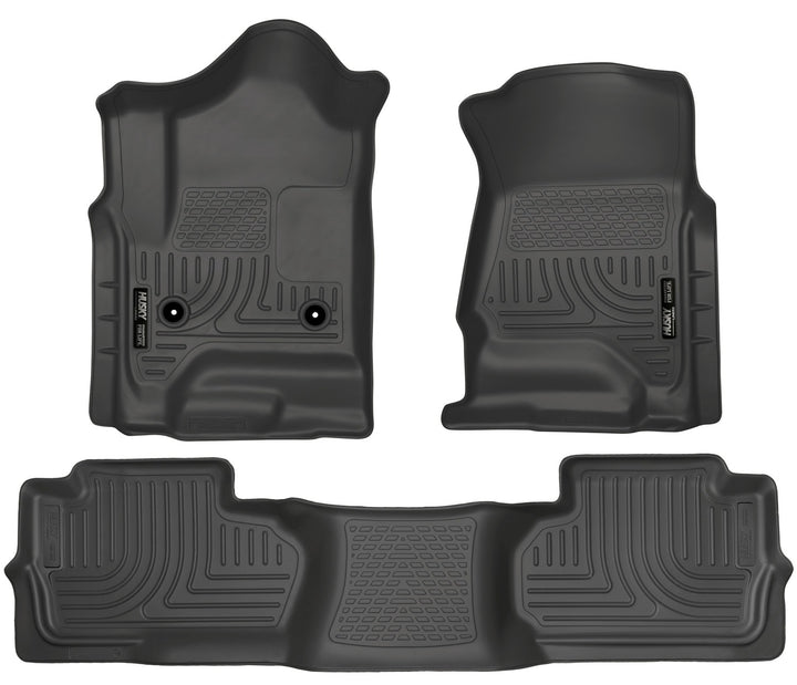 Husky Liners Weatherbeater Front & Second Seat Floor Liners for Chevy Silverado & GMC Sierra 1500-3500, Part 98241
