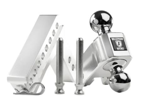 BulletProof 2.0" Aluminum Medium Duty 4" Drop/Rise Hitch - Stainless Ball
