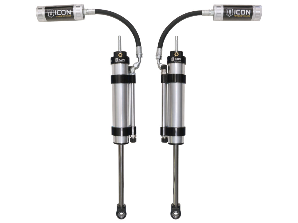ICON 2007-2018 Jeep Wrangler JK, 4.5" Lift, Front, V.S. 2.5 Aluminum Series Omega Bypass Shock Absorbers, Remote Reservoir, Pair