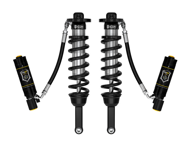 ICON 2005-2023 Toyota Tacoma, 0-3.5"/0-2.75" Lift, Front, V.S. 2.5 Series Coilover Kit, Extended Travel, Remote Reservoir w/ CDEV, 700 lbs/in Coils, Pair