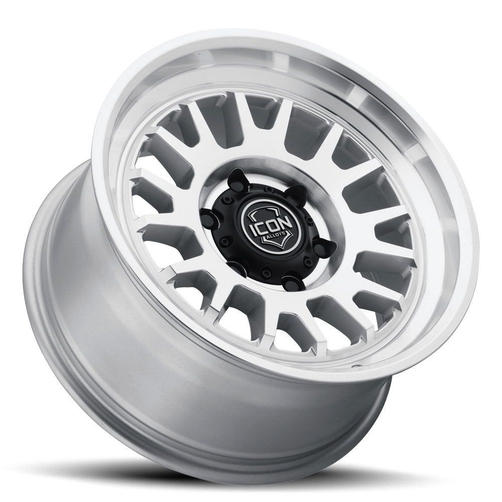 ICON Alloys Anza, Silver Machined, 17 x 8.5 / 6 x 135, 6mm Offset, 5" Backspace