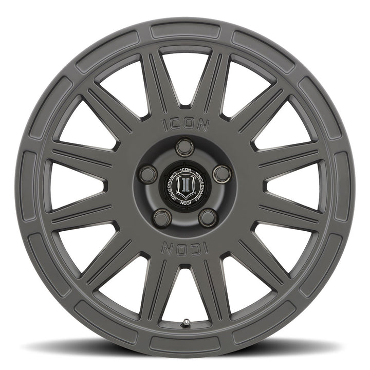 ICON Alloys Ricochet, Satin Black, 17 x 8 / 5 x 108, 38mm Offset, 6" BS