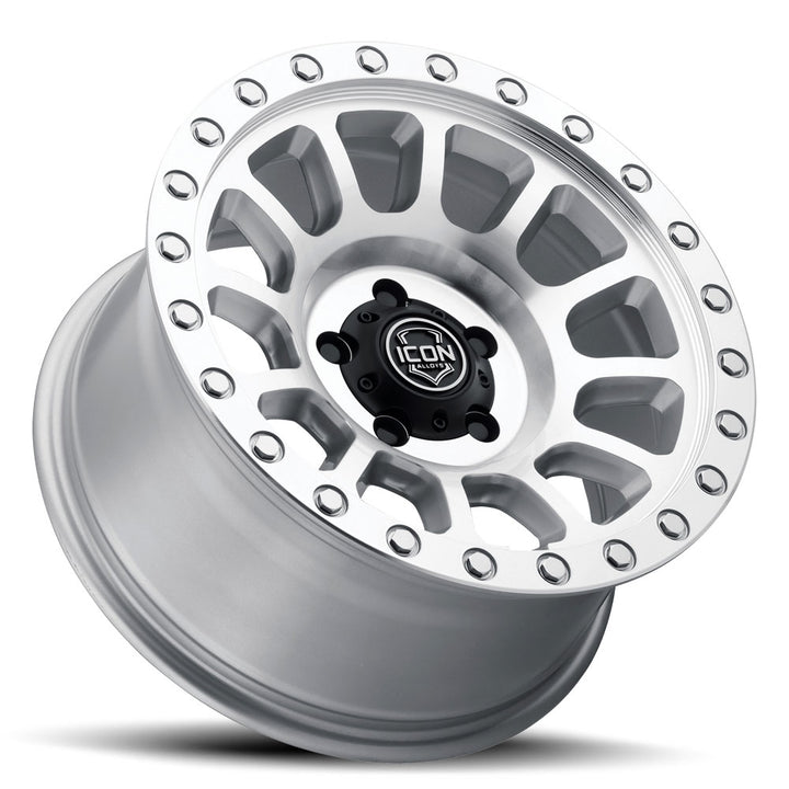 ICON Alloys Hulse, Silver Machined, 18 x 9 / 8 x 6.5, 12mm Offset, 5.25" Backspace