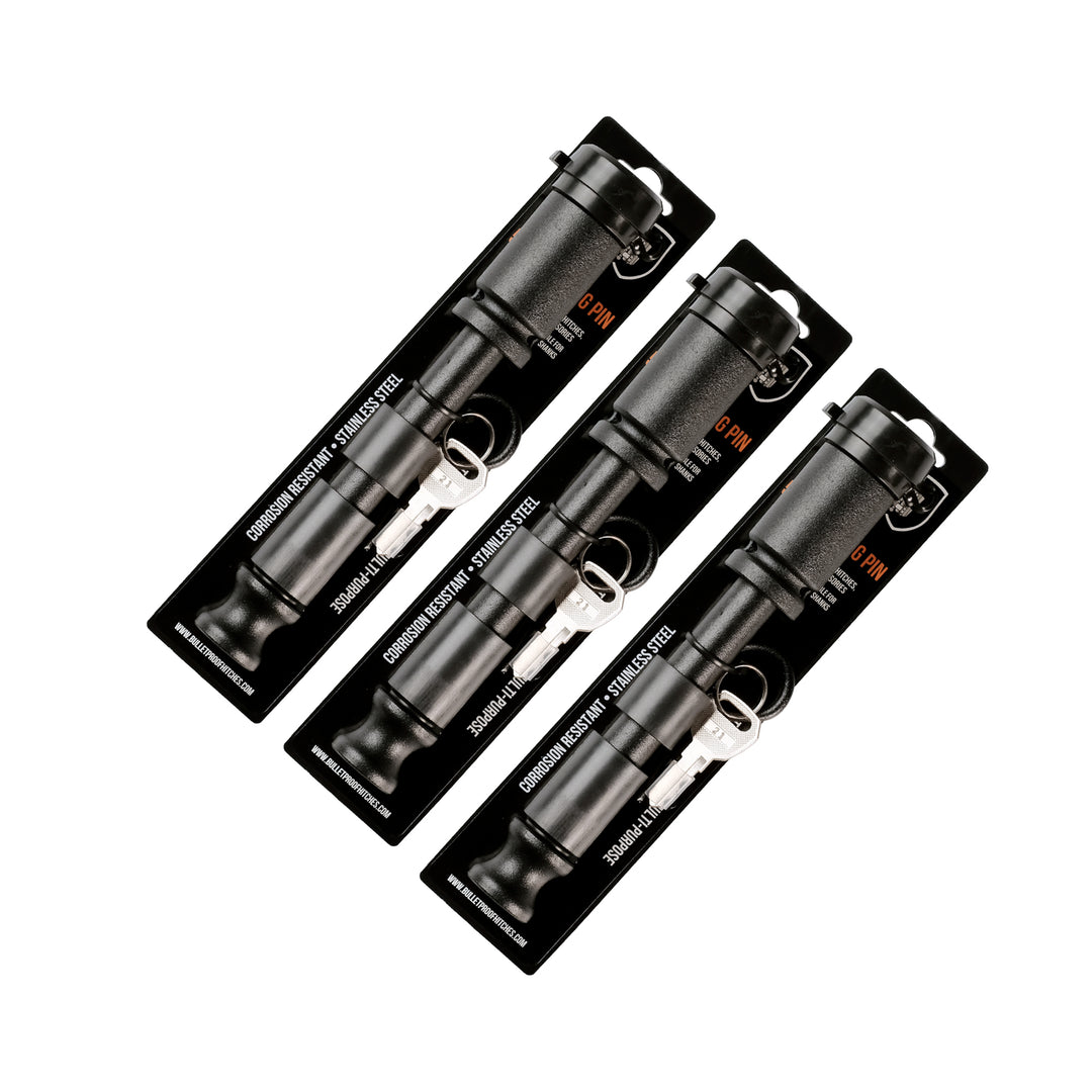 BulletProof Black Ops 5/8" Locking Pin, 3-Pack Keyed Alike
