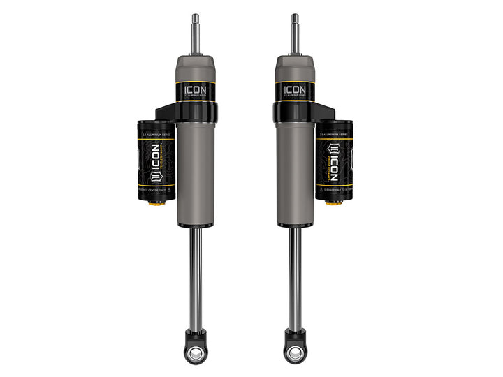 ICON 2005-2026 Ford Super Duty 4WD, 0-2.5” Lift, Front. V.S. 2.5 Aluminum Series Shock Absorbers, Piggyback Reservoir, Pair