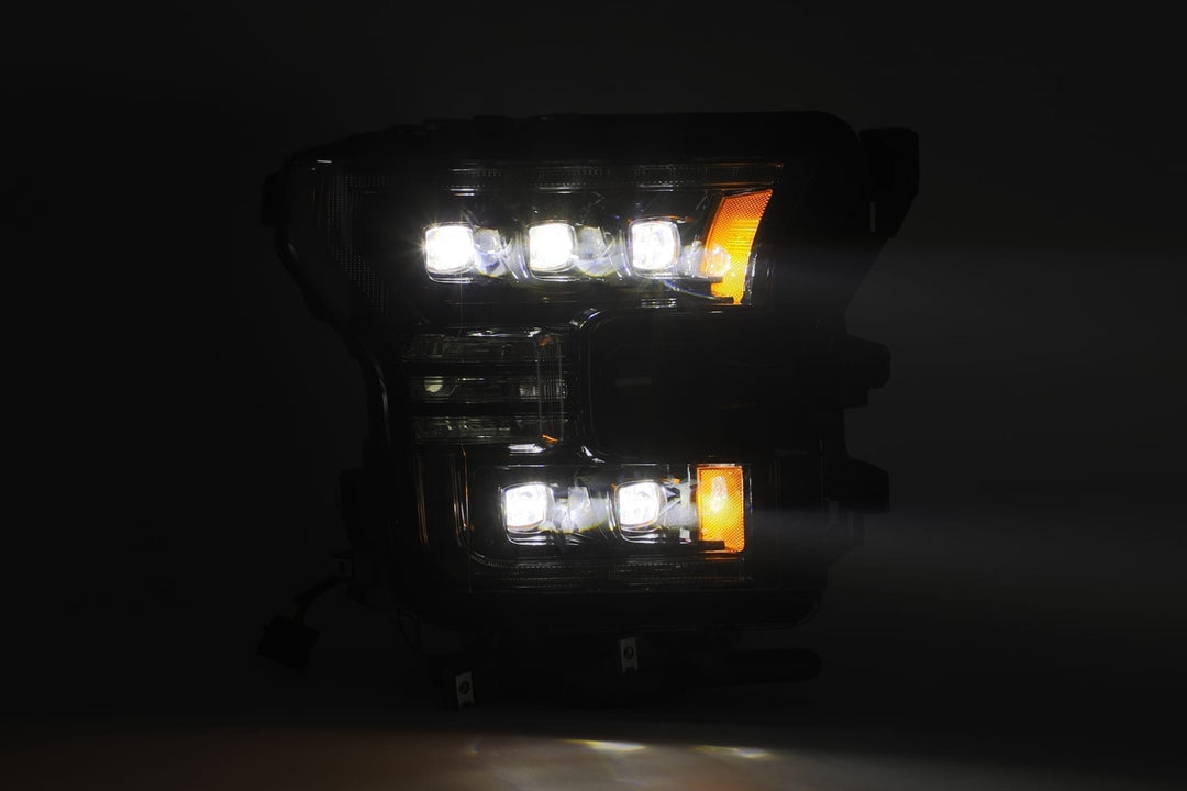 AlphaRex LED Projector Headlights Plank Style Design Midnight Black for Ford F-150 (2015-2020)