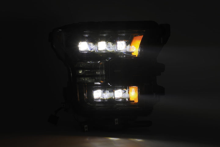 AlphaRex LED Projector Headlights Plank Style Design Midnight Black for Ford F-150 (2015-2020)