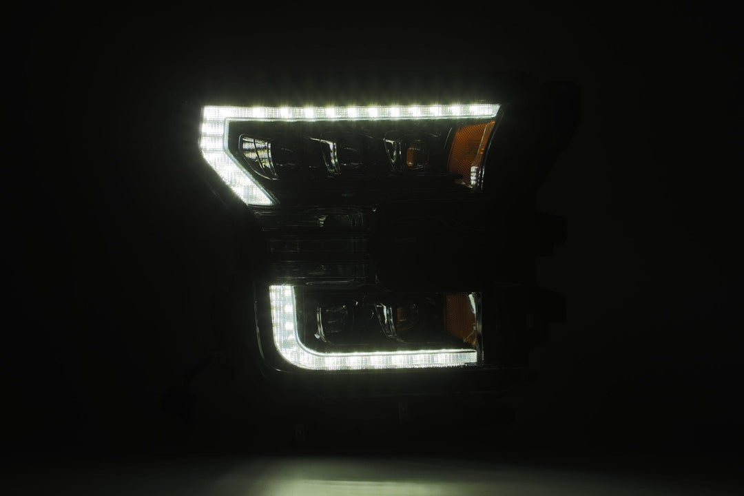 AlphaRex LED Projector Headlights Plank Style Design Midnight Black for Ford F-150 (2015-2020)