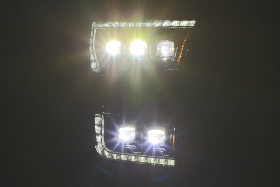AlphaRex LED Projector Headlights Plank Style Design Midnight Black for Ford F-150 (2015-2020)