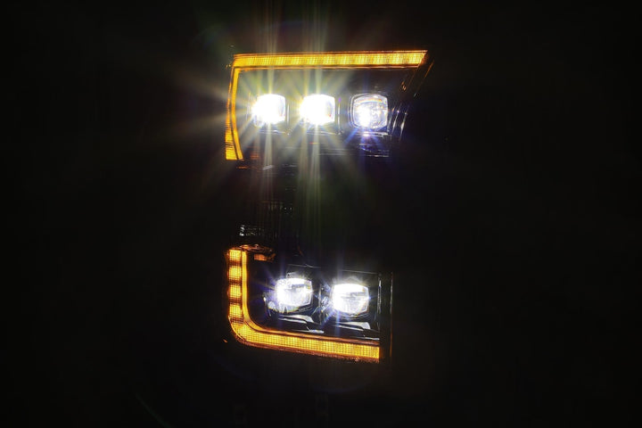 AlphaRex LED Projector Headlights Plank Style Design Midnight Black for Ford F-150 (2015-2020)