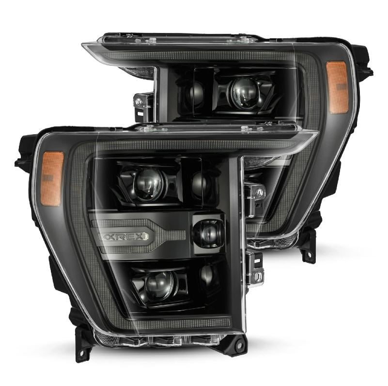 AlphaRex Luxx-Series Projector Headlights Alpha Black for Ford F-150 (2021-2023)