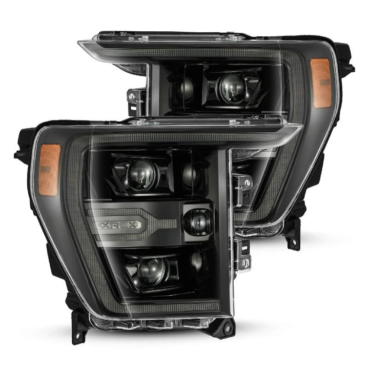 AlphaRex Luxx-Series Projector Headlights Alpha Black for Ford F-150 (2021-2023)