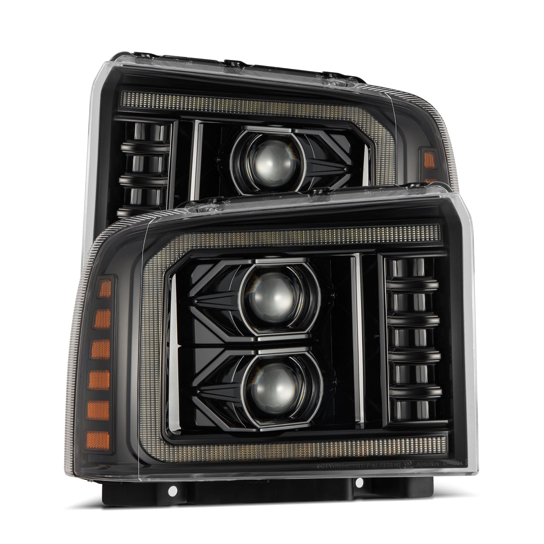 AlphaRex PRO-Series Projector Headlights Alpha-Black with DRL & Sequential Signal for Ford F-250 & F-350 (2005-2007)