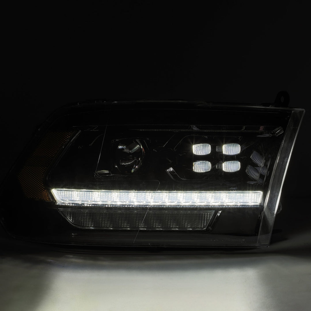 AlphaRex LED Projector Headlights in Alpha Black for Ram 1500, 2500, 3500 (2012-2015)