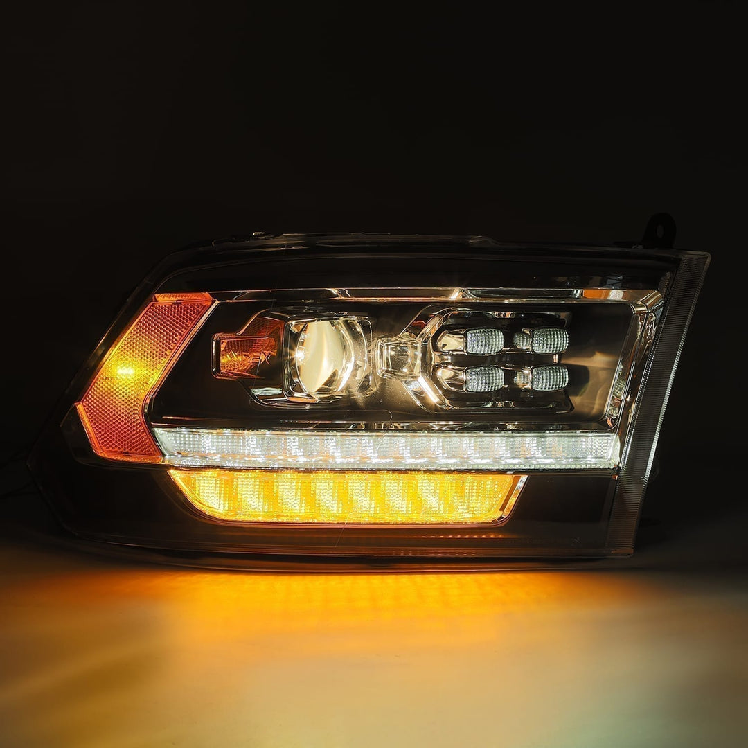 AlphaRex LED Projector Headlights in Alpha Black for Ram 1500, 2500, 3500 (2012-2015)