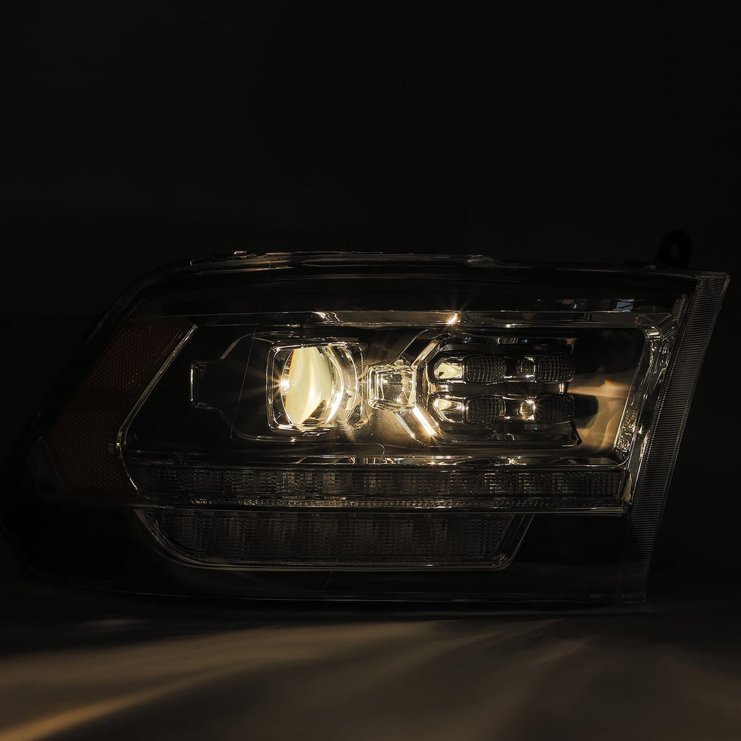 AlphaRex LED Projector Headlights in Alpha Black for Ram 1500, 2500, 3500 (2012-2015)