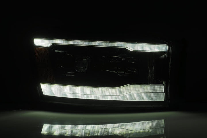 AlphaRex Luxx-Series Projector Headlights Alpha-Black for Dodge Ram 1500-2500-3500 (2006-2009)