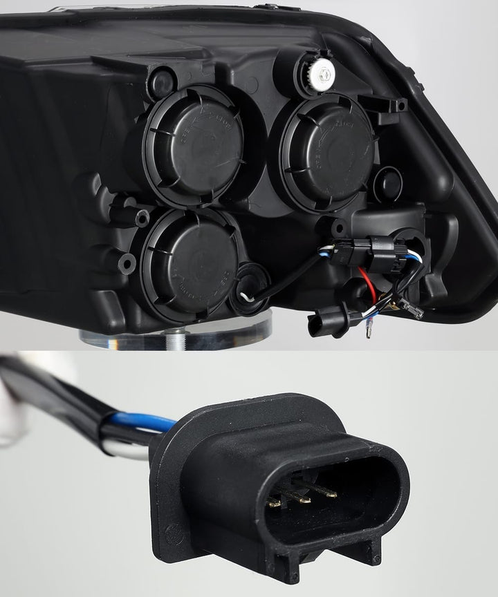 AlphaRex LED Projector Headlights in Alpha-Black for Ram 1500, 2500, and 3500 (2012-2013)