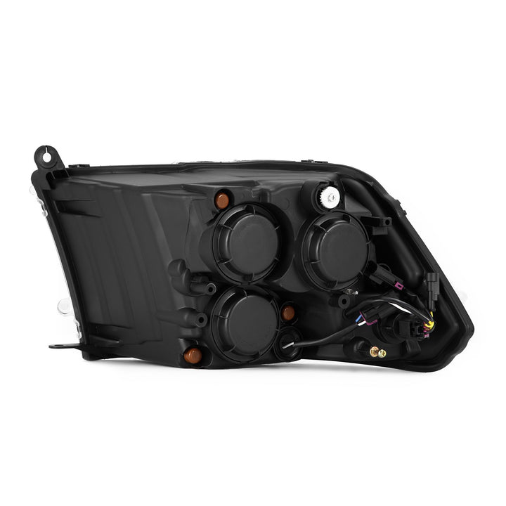 AlphaRex LED Projector Headlights Plank Style Design Midnight Black for Ram 1500, 2500, 3500 2012-2013