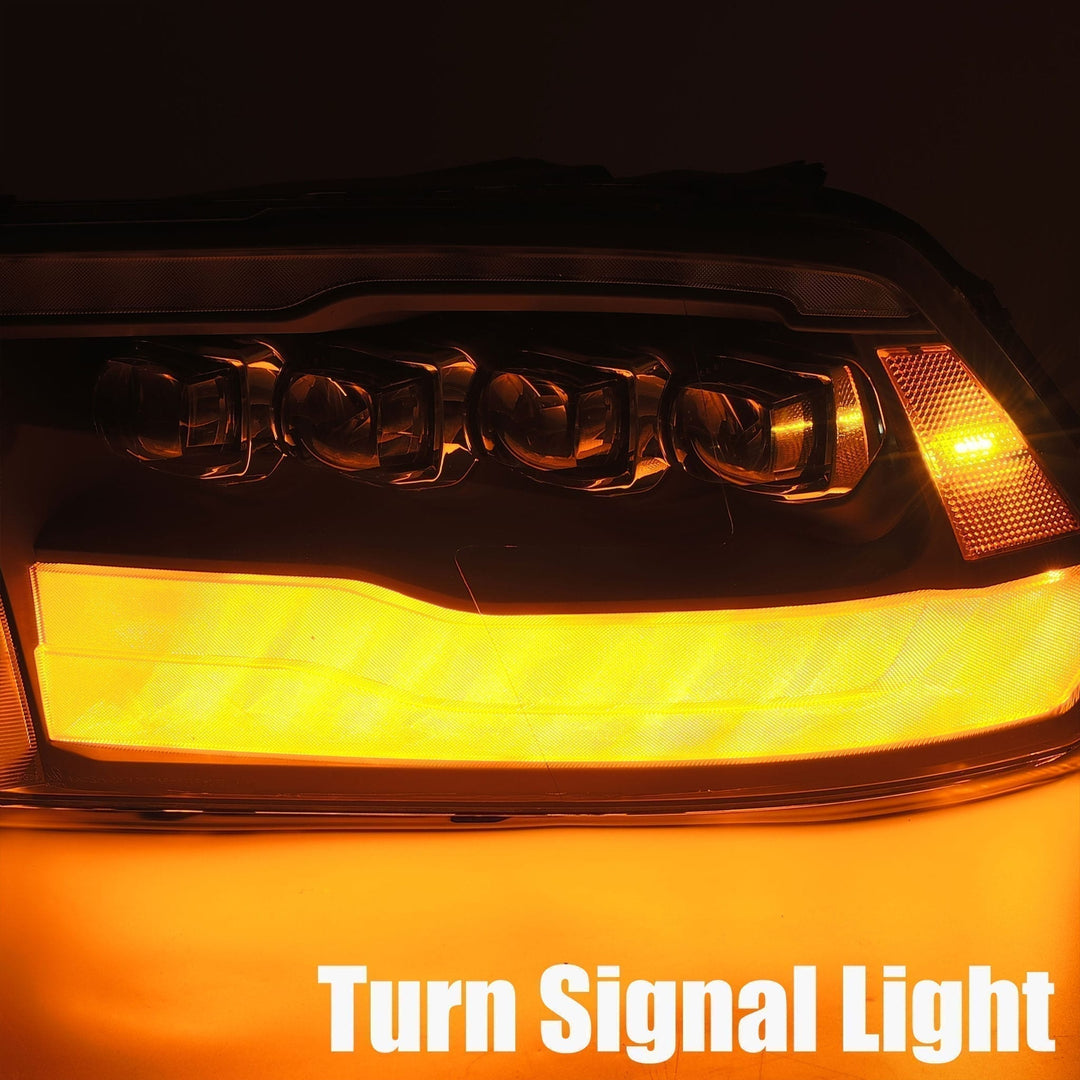 AlphaRex LED Projector Headlights Plank Style Design Midnight Black for Ram 1500, 2500, 3500 2012-2013