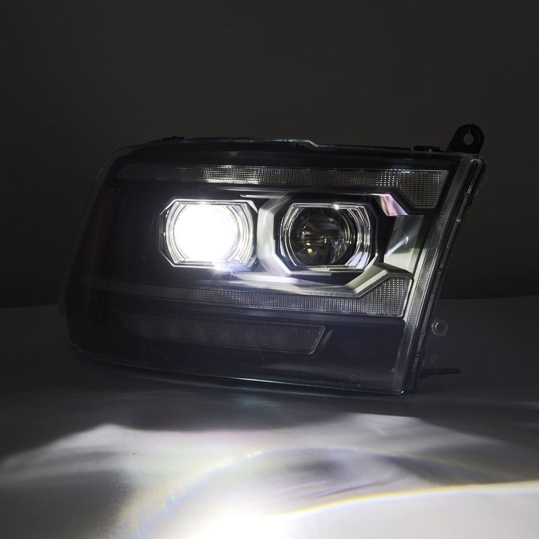 AlphaRex Luxx-Series Projector Headlights Alpha-Black for Ram 1500, 2500, 3500 (2012-2013)