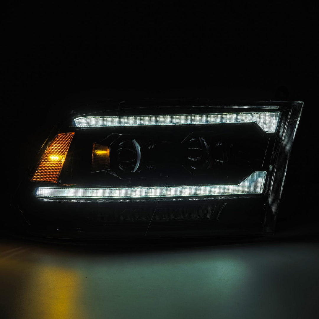 AlphaRex Luxx-Series Projector Headlights Alpha-Black for Ram 1500, 2500, 3500 (2012-2013)