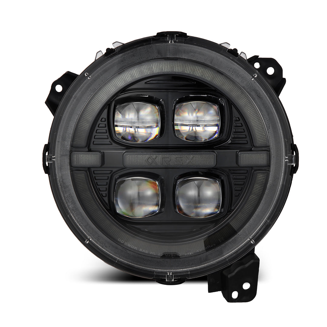 AlphaRex NOVA-Series LED Projector Headlights for Jeep Wrangler JL & Gladiator JT in Alpha Black
