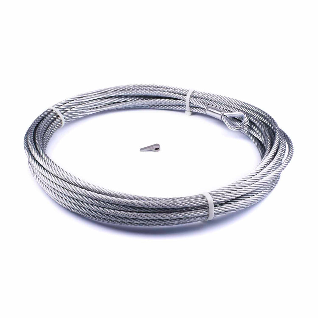 Warn 3/8 Inch x 80 Foot Galvanized Steel Wire Rope Assembly (Part #89213)