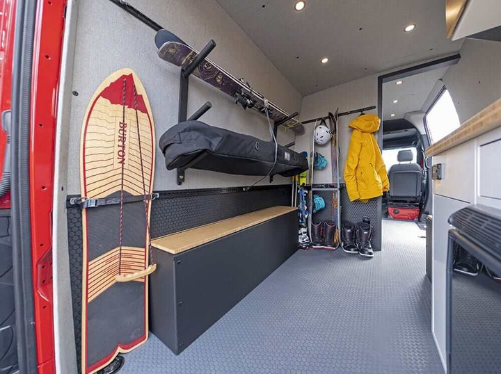 Adventure Van Interior Ski & Snowboard Rack