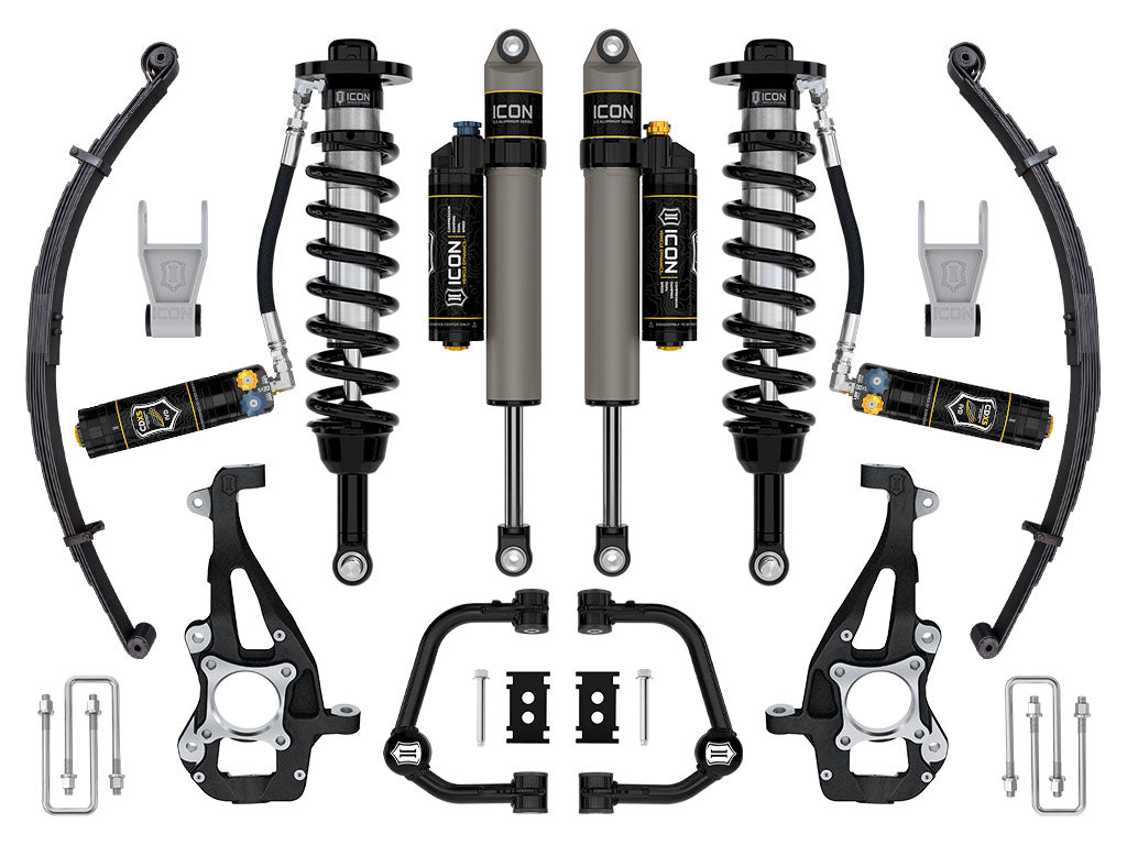ICON 2021-2026 Ford F-150 4WD, 3.5-4.5" Lift, Stage 4 Suspension System, Tubular, CDXS, w/ Leaf Packs