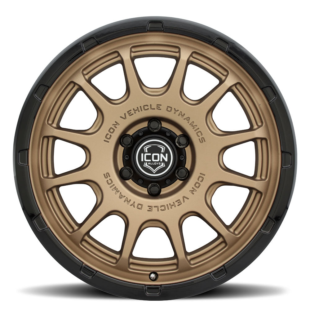 ICON Alloys Rancho, Satin Bronze w/ Gloss Black Lip, 20 x 9 / 5 x 150, 16mm Offset, 5.625" BS