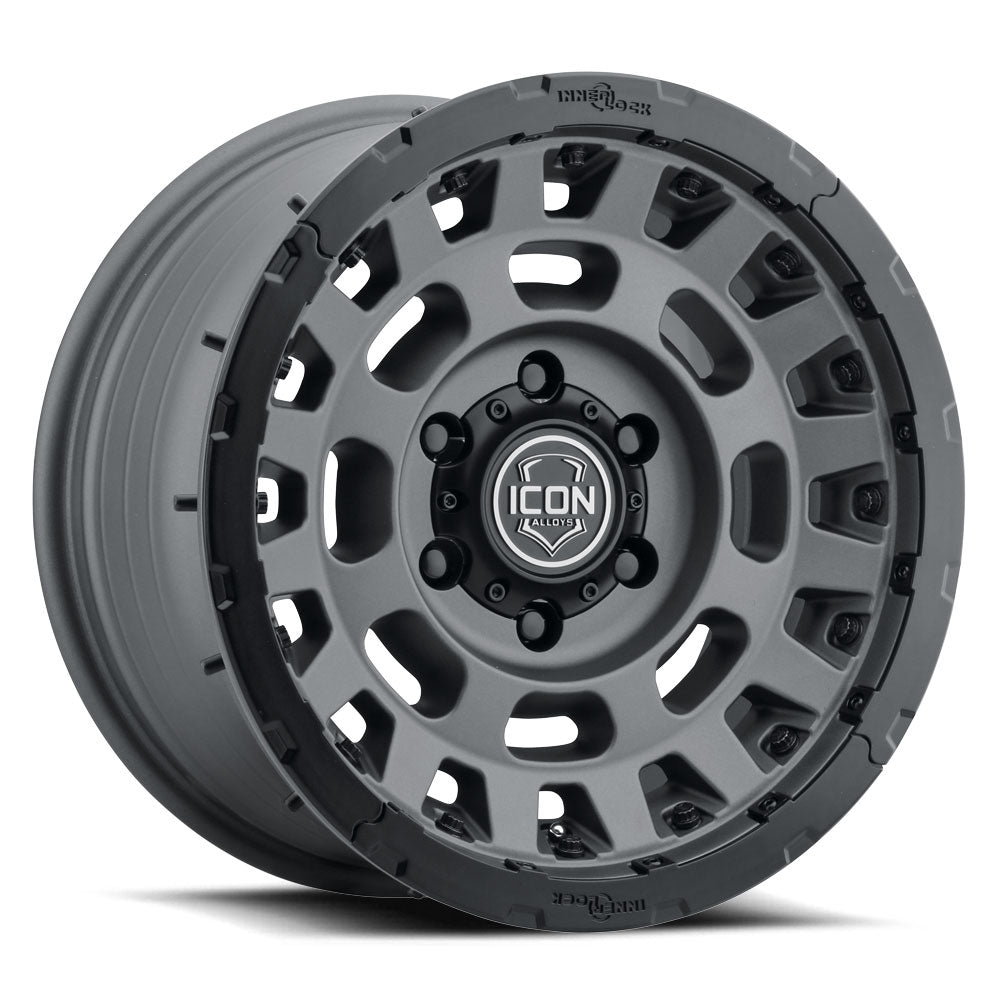 ICON Alloys Hammer Pro, Charcoal, 17 x 8.5 / 5 x 150, 25mm Offset, 5.75" BS