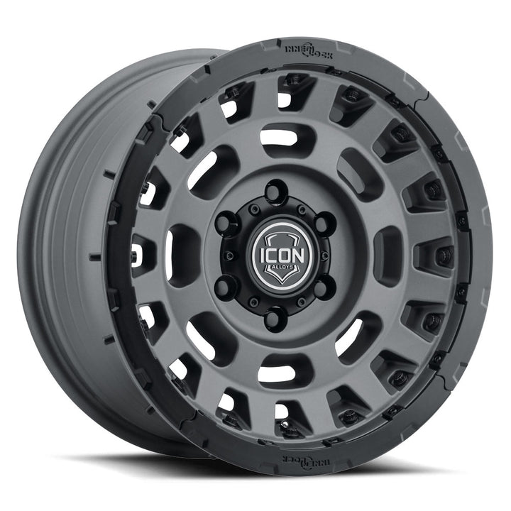 ICON Alloys Hammer Pro, Charcoal, 17 x 8.5 / 5 x 5, -6mm Offset, 4.5" BS