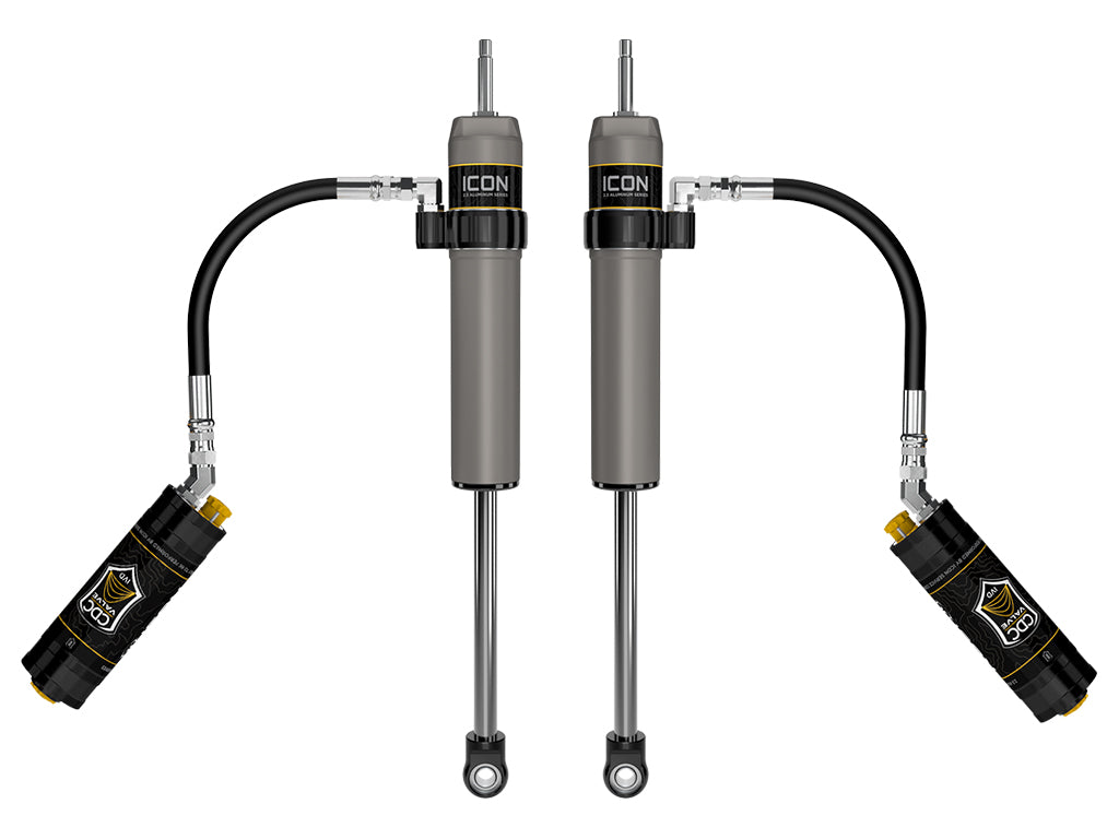 ICON 2023-2026 Ford F-250/F-350 Super Duty 4WD, 4.5” Lift, Front, V.S. 2.5 Aluminum Series Shocks, Remote Reservoir w/ CDCV, Pair