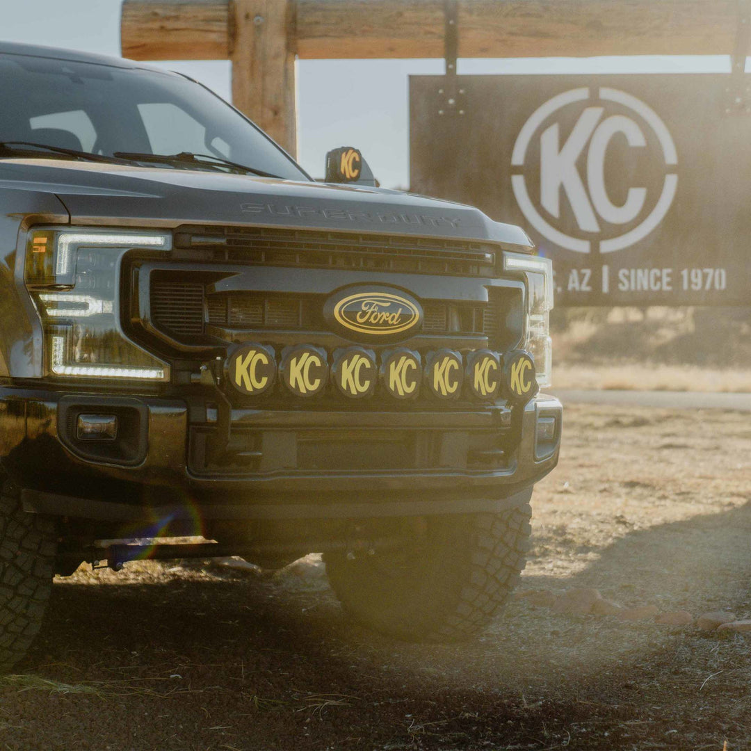 KC HiLiTES Gravity LED Pro6 7-Light Bar Kit for Ford Super Duty (2017-2024), Front Bumper Mount