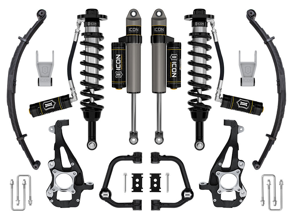 ICON 2021-2026 Ford F-150 4WD, 3.5-4.5" Lift, Stage 3 Suspension System, Tubular, w/ Leaf Packs