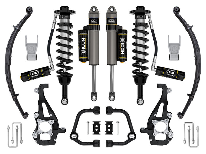 ICON 2021-2026 Ford F-150 4WD, 3.5-4.5" Lift, Stage 3 Suspension System, Tubular, w/ Leaf Packs