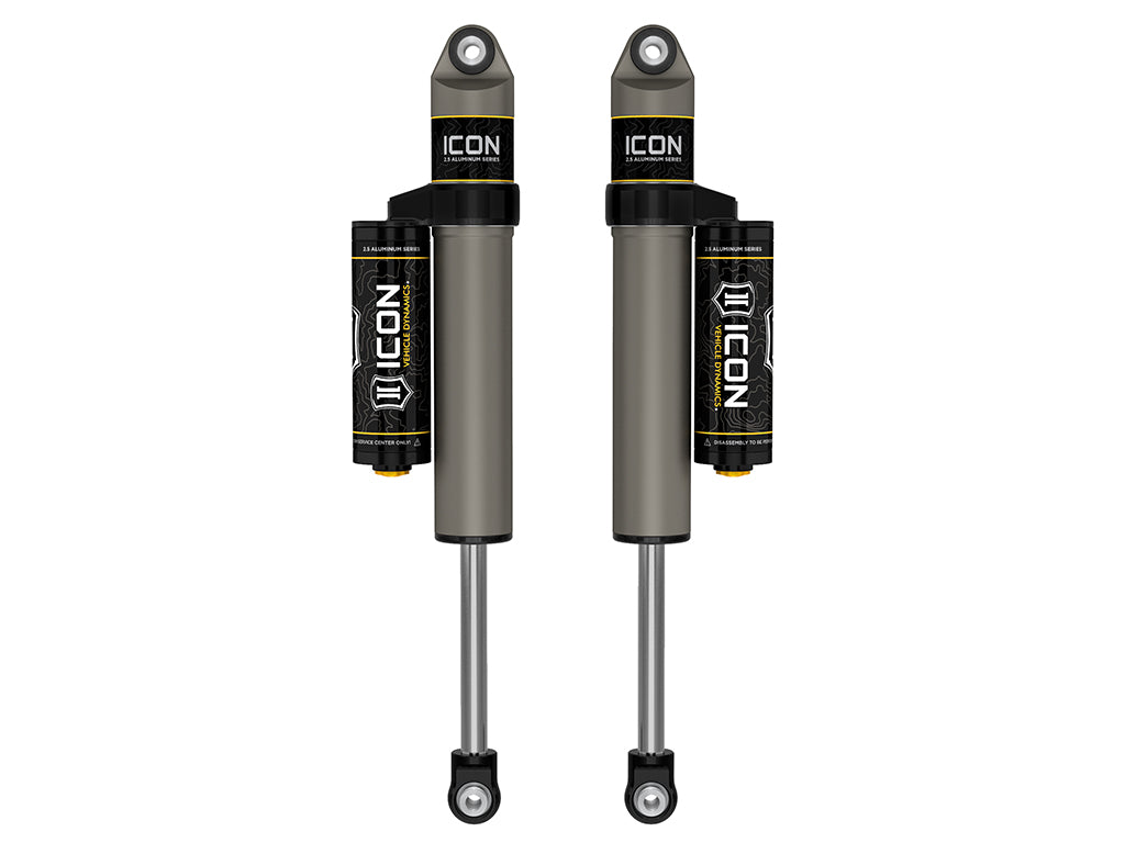 ICON 2021-2026 Ford F-150 2WD, 0-1" Lift, Rear, V.S. 2.5 Aluminum Series Shock Absorbers, Piggyback Reservoir, Pair